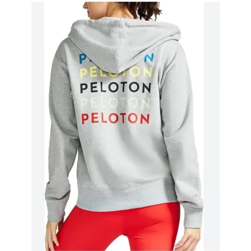 NEW Peloton Rainbow Spellout Zip Up Hoodie Women’s Large